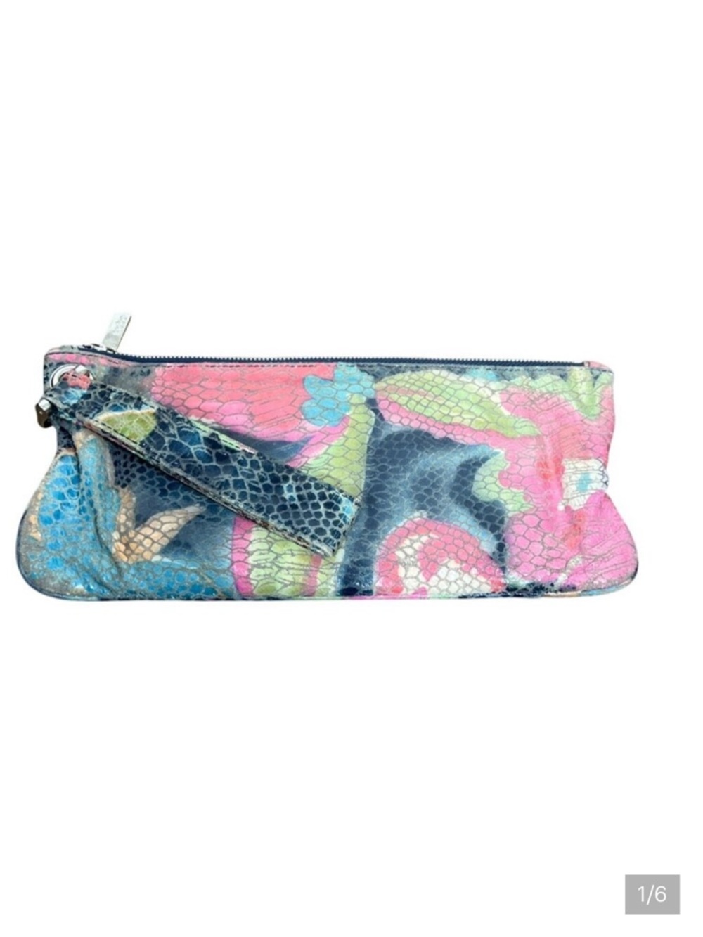 HOBO Zoe Floral Print Embossed Wristlet Multicolor